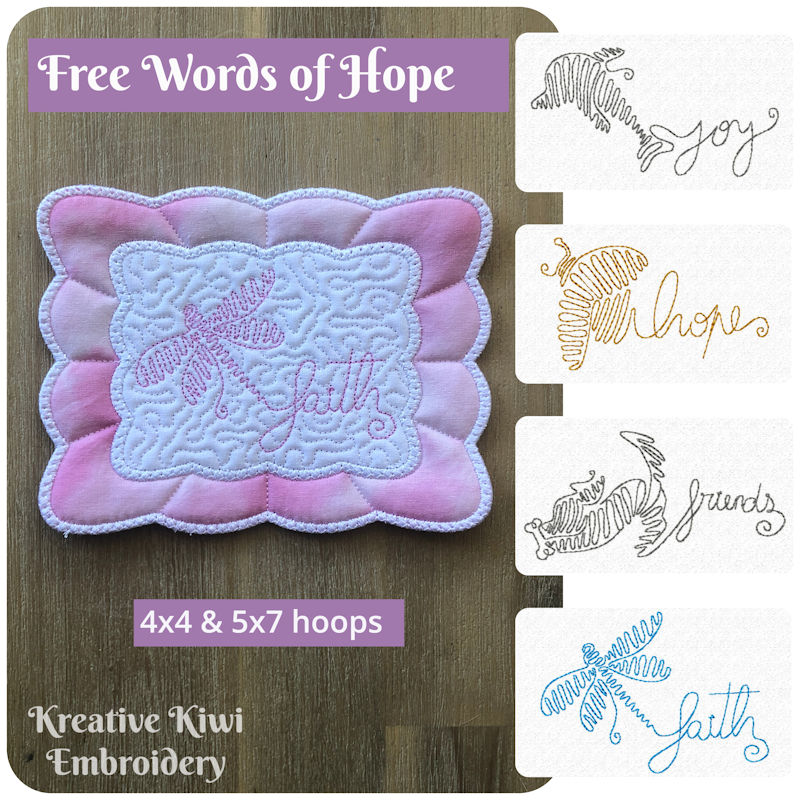 Free Words of hope embroidery design set by Kreative Kiwi - 800