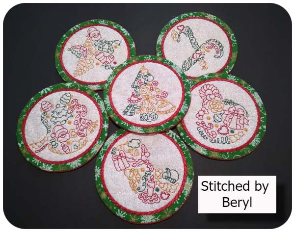 christmas coasters by beryl