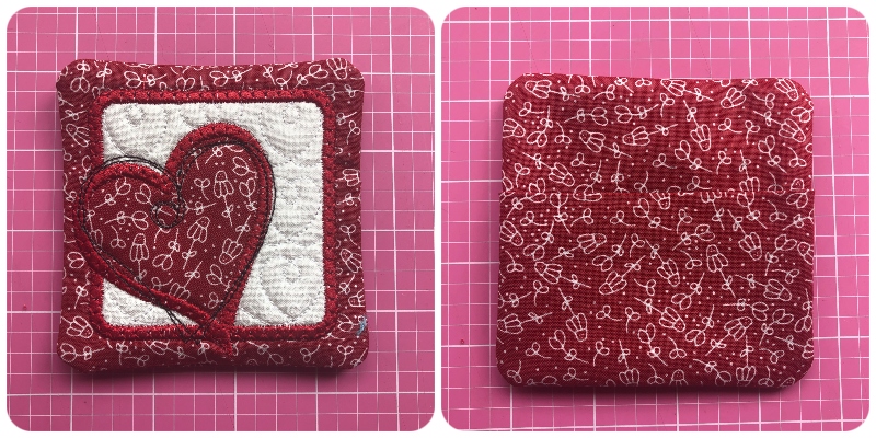 Front and Back of Free Valentines Coaster by Kreative Kiwi