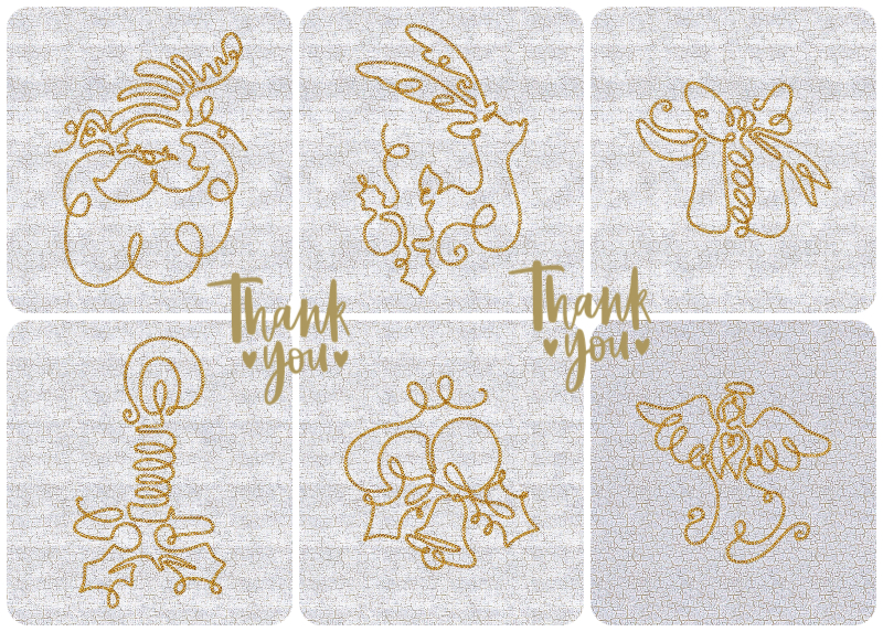 6 free Christmas Redwork designs for In the hoop Gift Bags by Kreative Kiwi
