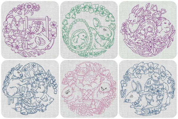 Free Redwork Easter designs