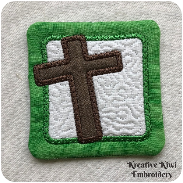 Free Easter Cross Coaster by Kreative Kiwi - 4x4 hoop - 600