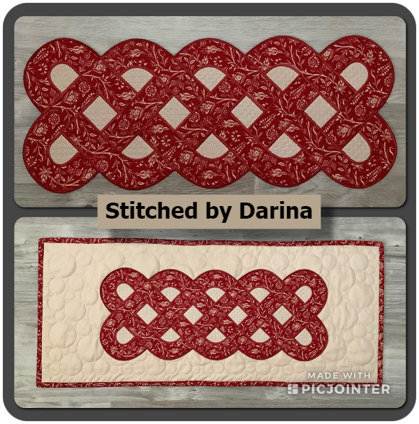 in the hoop Celtic Knot table runner stitched by Darina 1