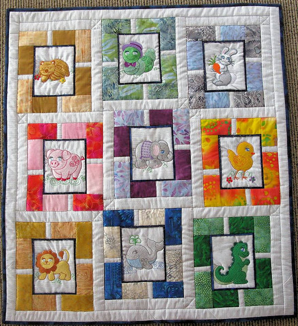 Machine Embroidery Animal Quilt