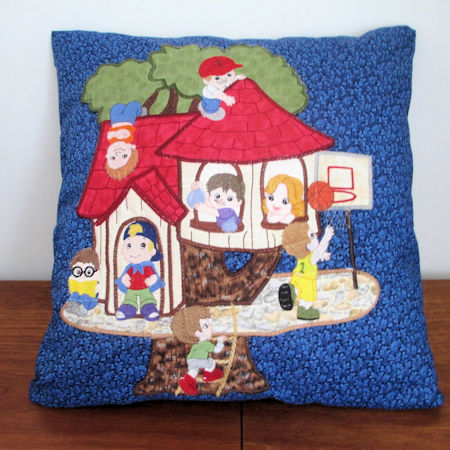 Applique cushion for boys