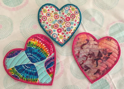 In the hoop Heart Coasters