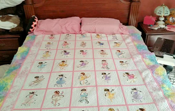 Machine embroidery ballerina quilt