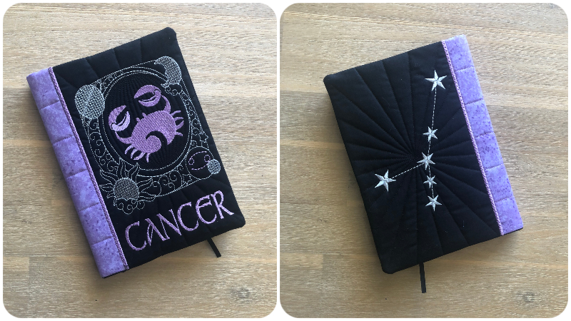 In the hoop Zodiac Cancer Notebook for A5 Notebooks