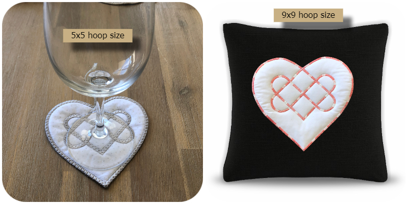 Cushion sample using Free Celtic Heart by Kreative Kiwi