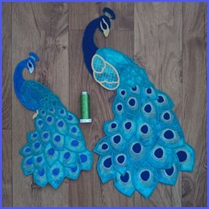 Large Peacock Applique