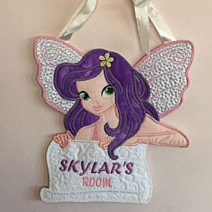 Faith Fairy Large Applique Machine Embroidery Design