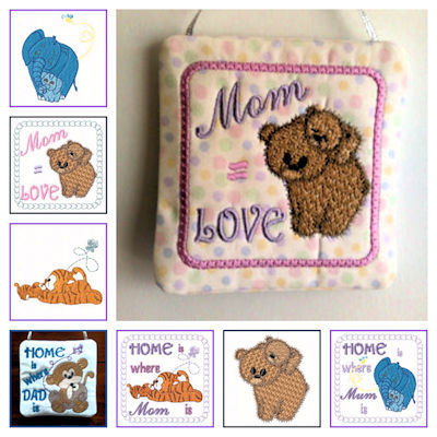 Free Mum and Me Embroidery Designs