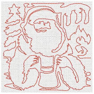 Free Continuous Lines Santa