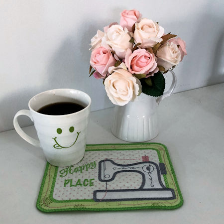 Free In The Hoop Sewing Machine Mug Rug