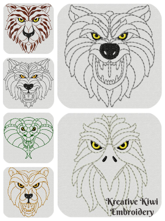 Free Wild Animal Designs - Machine Embroidery Catalogue | Kreative Kiwi