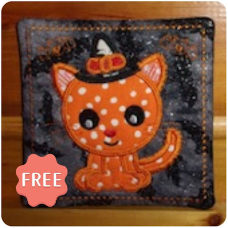 Free Halloween Cat Mug Rug