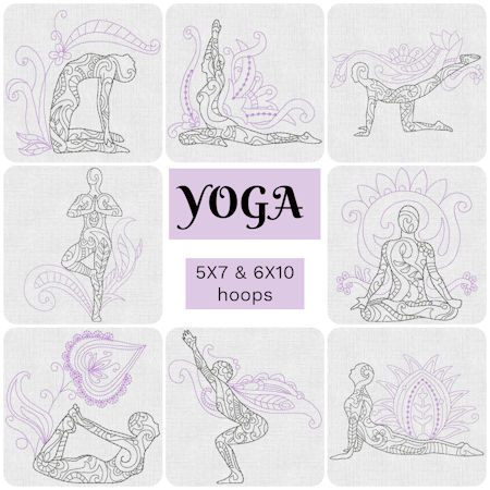 Yoga Embroidery Designs