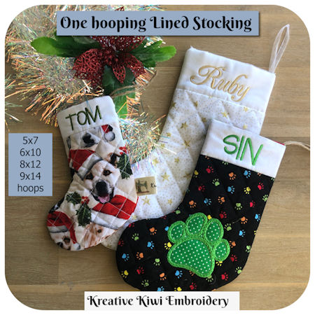 One Hooping Lined Christmas Stocking