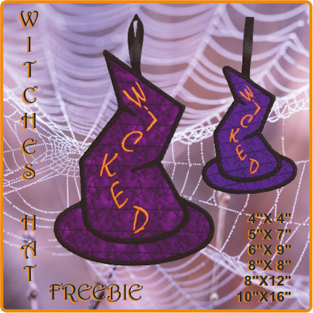 Free In the hoop Witches Hat