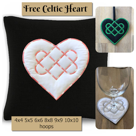 Free In the hoop Celtic Heart
