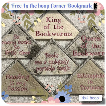 Free In the hoop Corner Bookmark