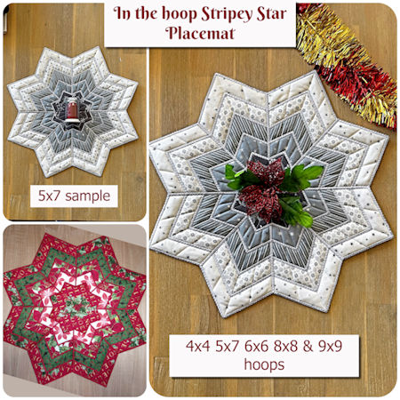 In the hoop Stripey Star Placemat