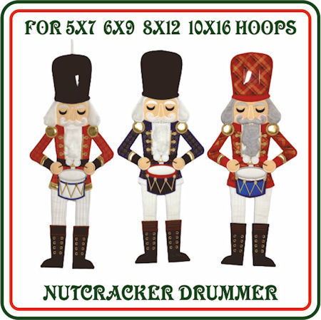Large Applique Nutcracker Drummer