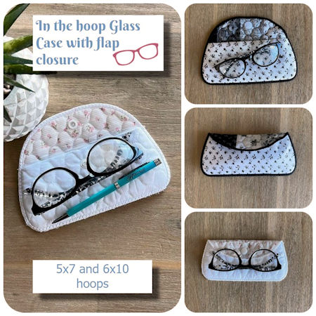 In the hoop Glass Case with closing flap