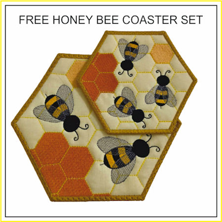Free Honey Bee Coaster