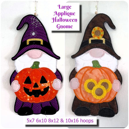 Large Applique Halloween - Thanksgiving Gnome