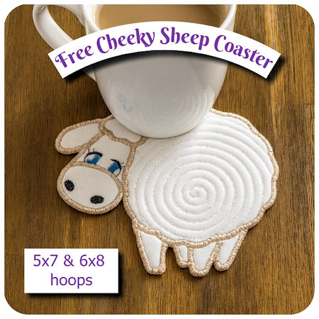 Free Cheeky Sheep Coaster