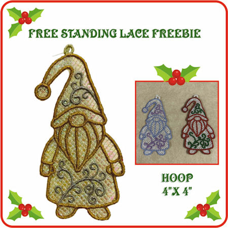 Free Standing Lace Gnome Freebie