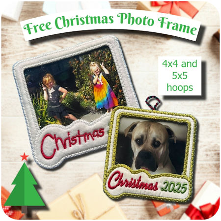 Free In the hoop Christmas Photo Frame