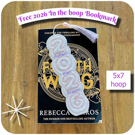 Free In the hoop 2026 Bookmark