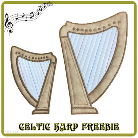 Free In the hoop Celtic Harp
