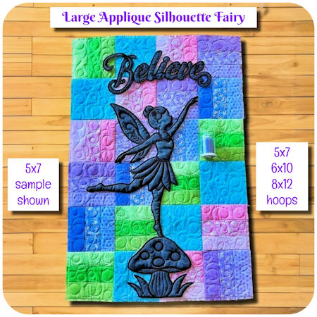 Large Applique Fairy Silhouette