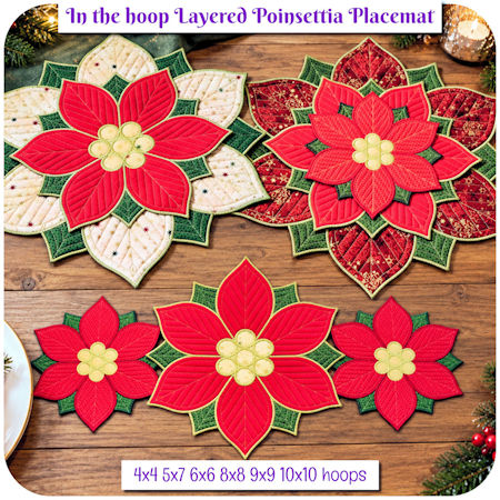 In the Hoop Layered Poinsettia