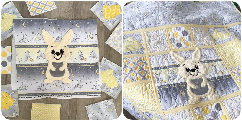 Darina's Bunny Quilt made using free Bunny Applique - 800