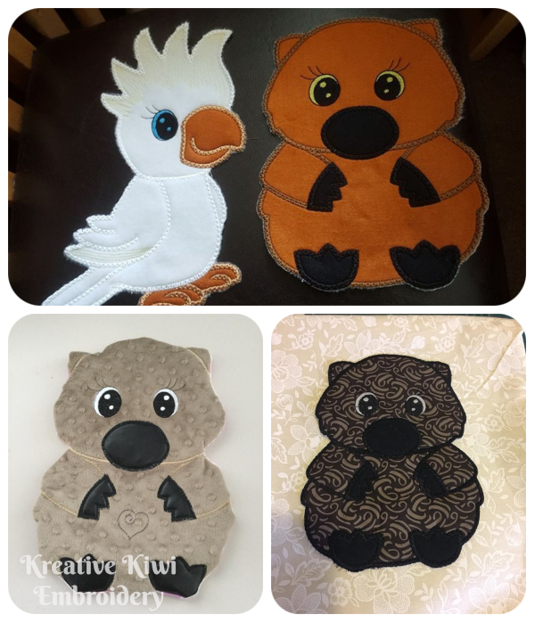 Large Applique Wombat samples