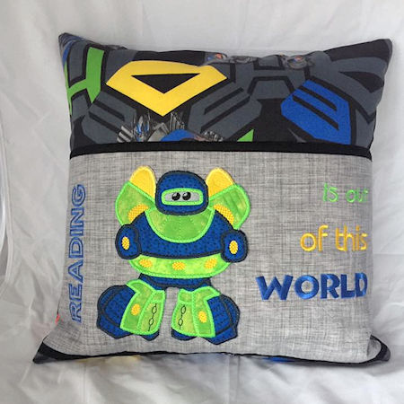 Robot Reading Pillow