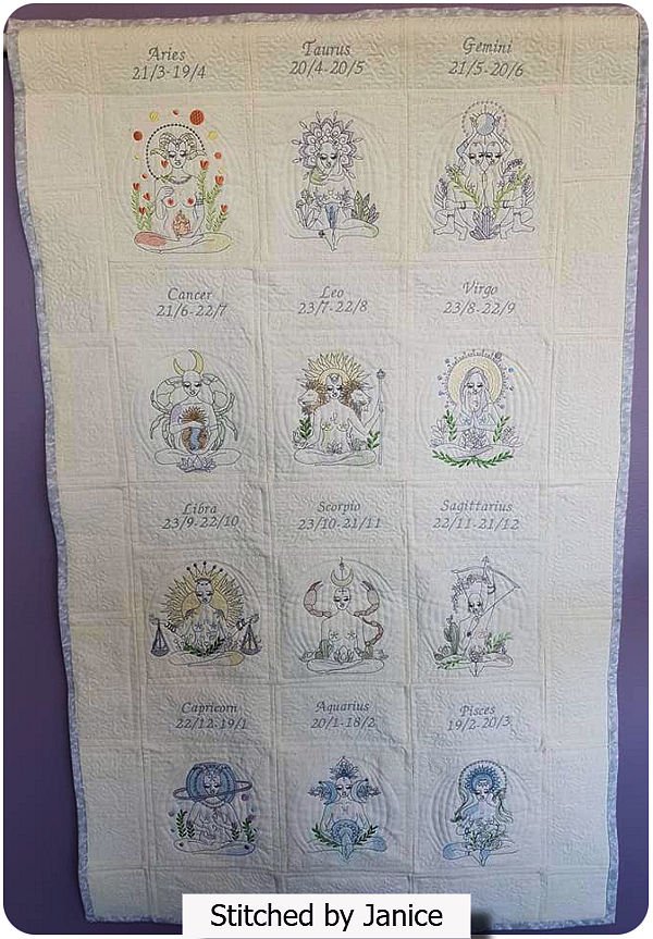 zodiac quilt by Janice