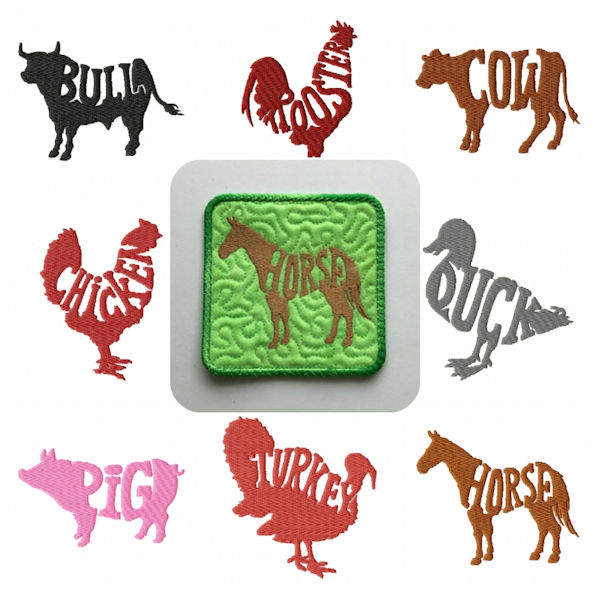 On The Farm Cute Animal Machine Embroidery Designs Instant Download 4x4 hoop 10 designs APE2482
