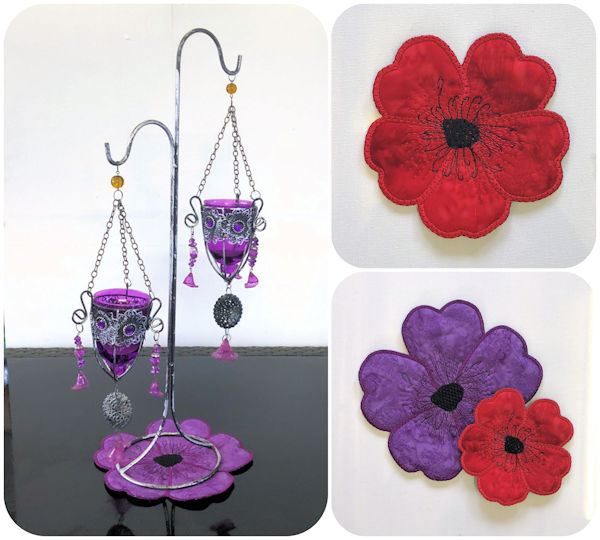 Free In the hoop Poppy Coaster