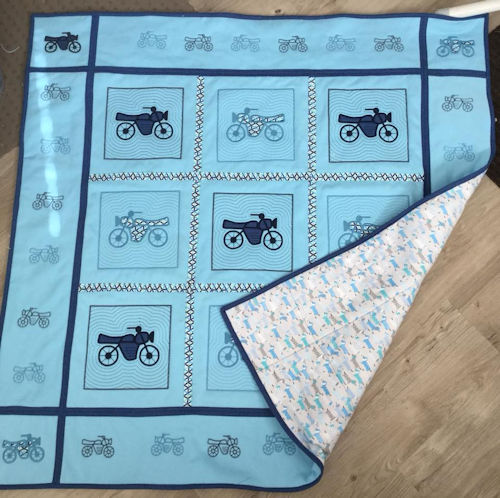 Blue Motorbike Quilt