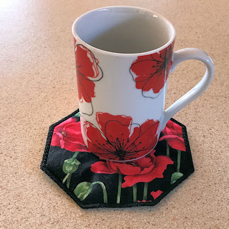 In-the-hoop Poppy Coaster