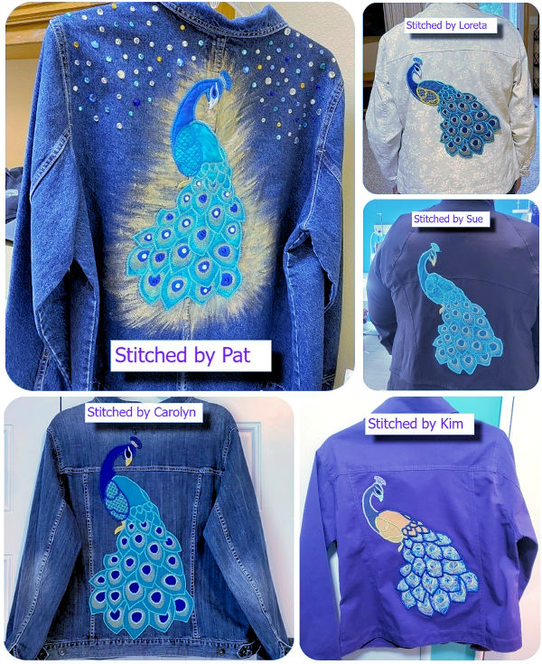 Large Applique Peacock Jacket backs