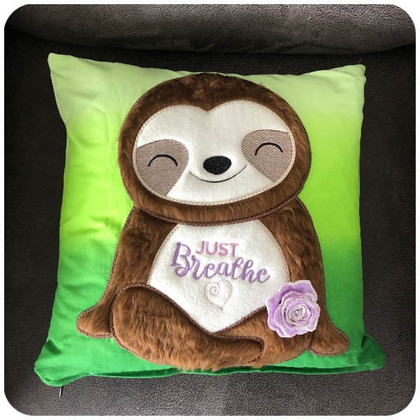 Large Applique Sloth Cushion