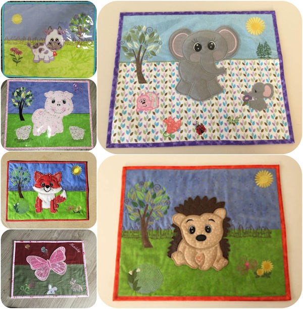 Animal Applique Placemat Designs