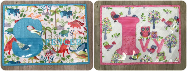 Placemats with Large Applique letters - 600