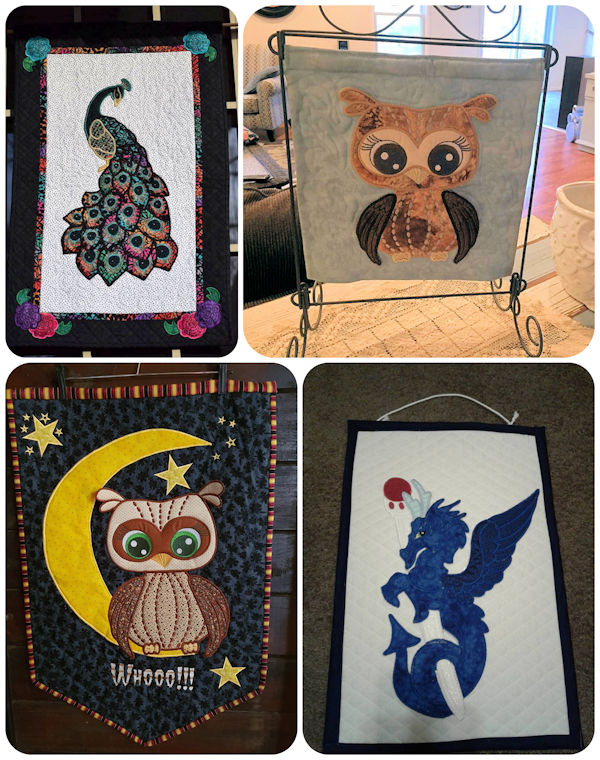 Wallhangings made with Applique Animals